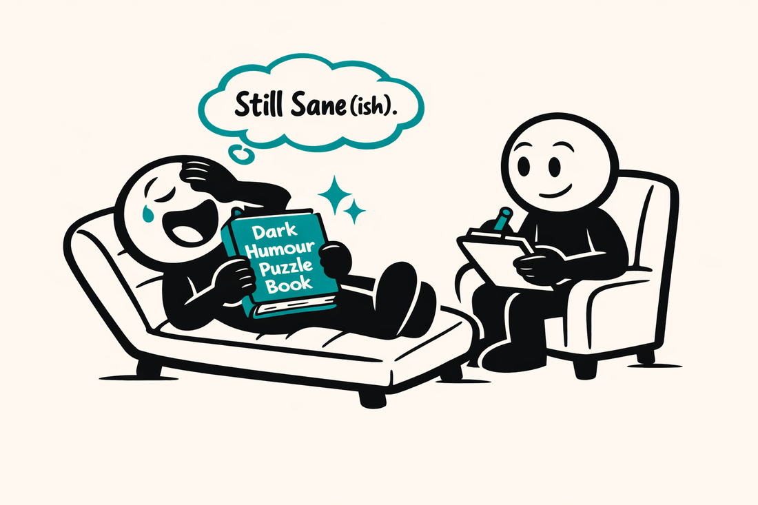 Dark Humour in Puzzle Books: Why Adults Need It More Than Ever - Ink & Attitude Co