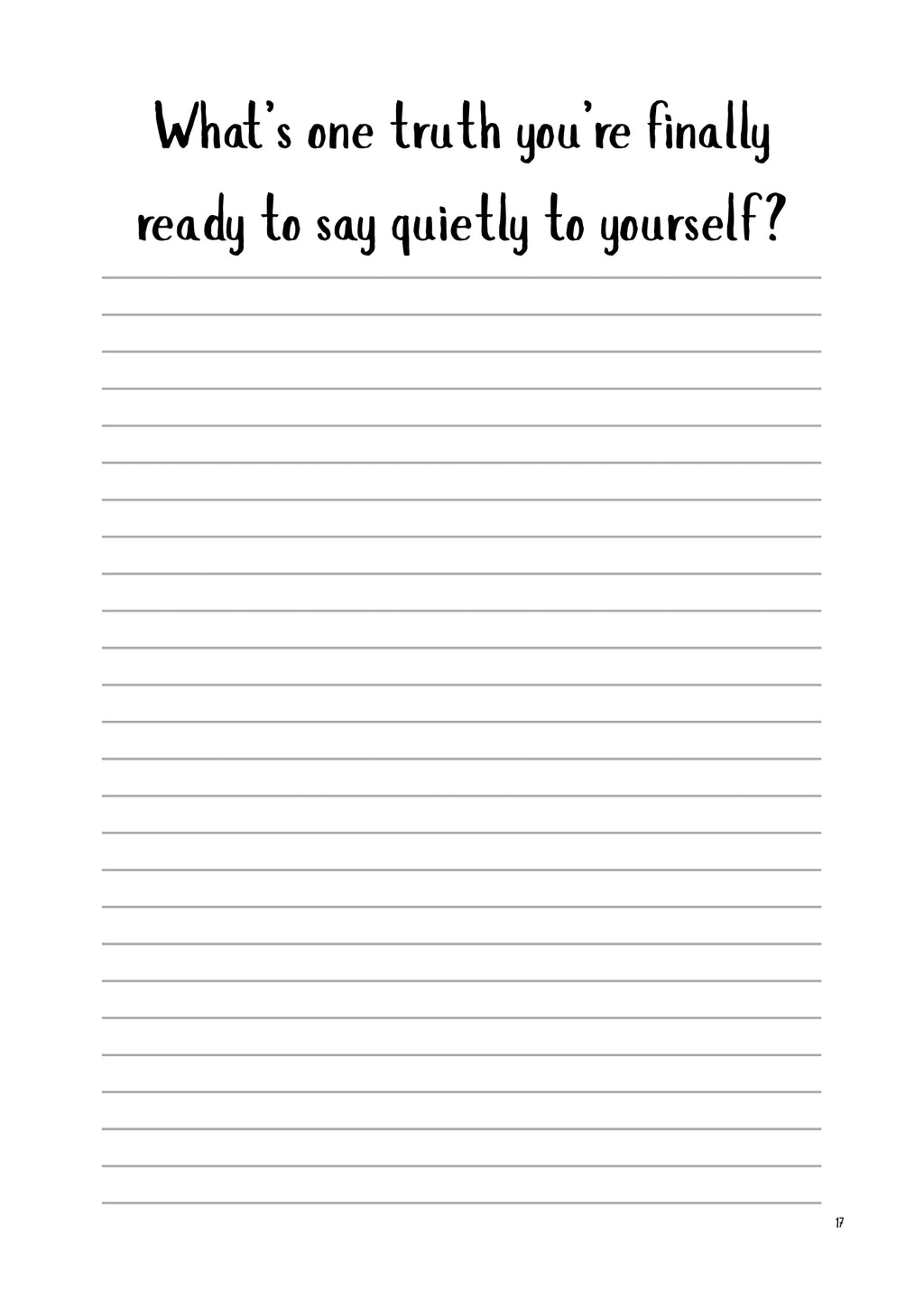 prompt page from I Only Grow Where the Bullshit Doesn’t - Prompt Journal - Ink & Attitude Bookstore white background black text 