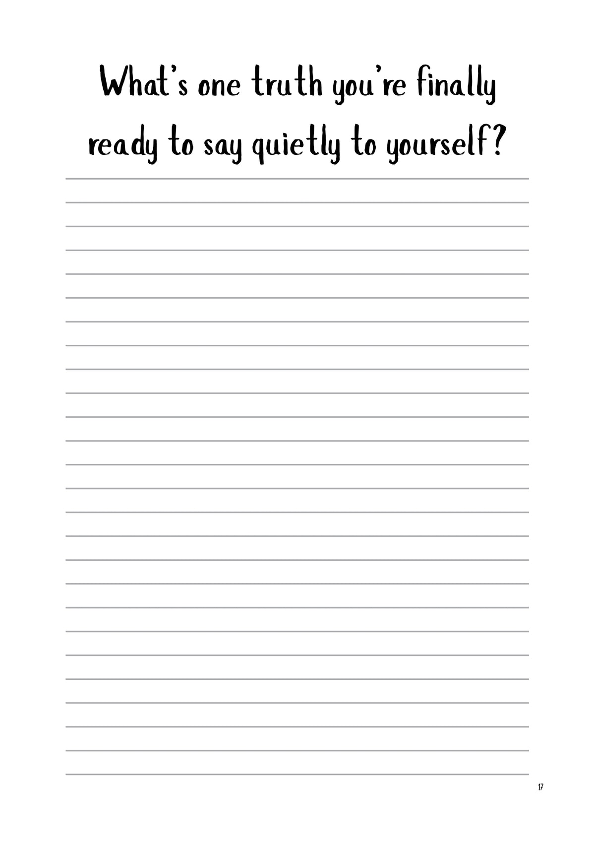 prompt page from I Only Grow Where the Bullshit Doesn’t - Prompt Journal - Ink & Attitude Bookstore white background black text 