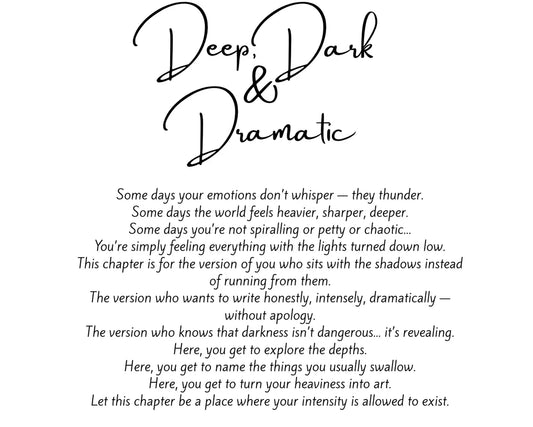 Alt text: Adult Prompt Journal - Ink & Attitude features a poetic introduction about exploring emotions and self-reflection.