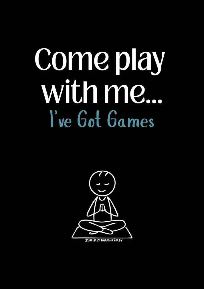 Black poster with text 'Come play with me.