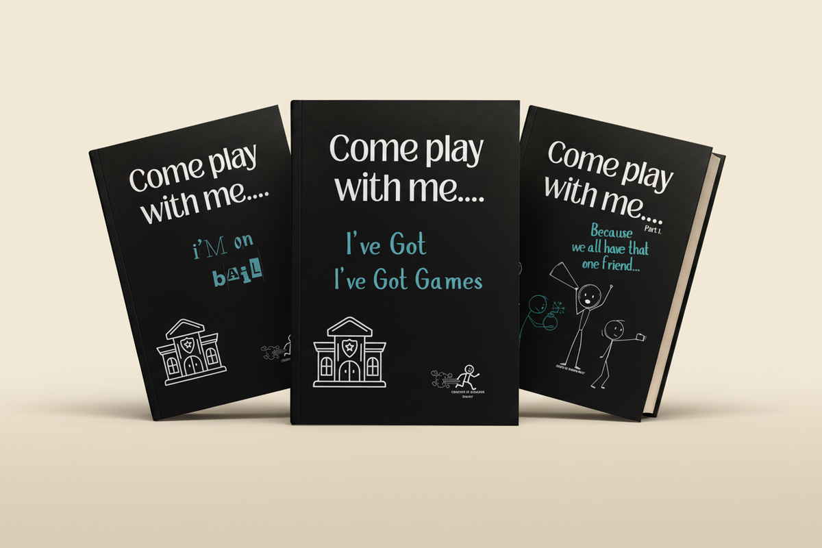The Trouble Maker Bundle featuring Come Play With Me... I’m on Bail, Come Play With Me... I’ve Got Games, and Come Play With Me... Because We All Have That One Friend
